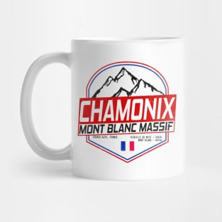 Retro Ski Chamonix Mont Blanc France Skiing and Mountain Biking Paradise Mug